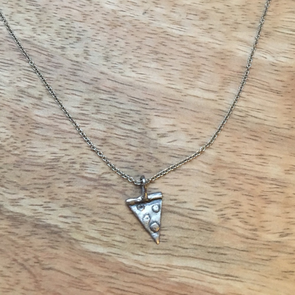 dainty pizza charm necklace
